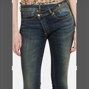 R13 Crossover Skinny Black Jeans